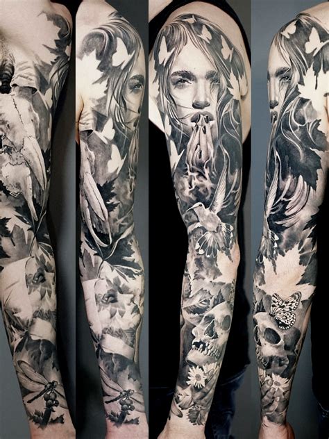 black and grey sleeve tattoo ideas|simple black and grey tattoos.